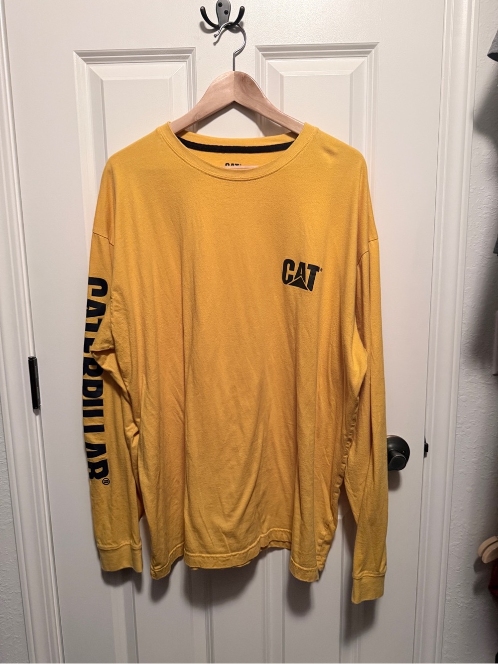 Caterpillar Yellow Long Sleeve Logo Tee